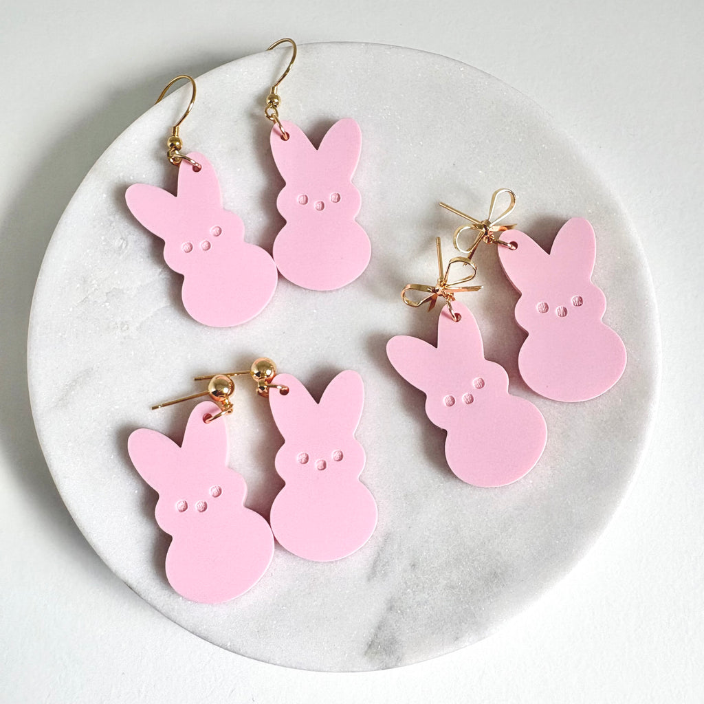 Pink Bunny Peep Earrings