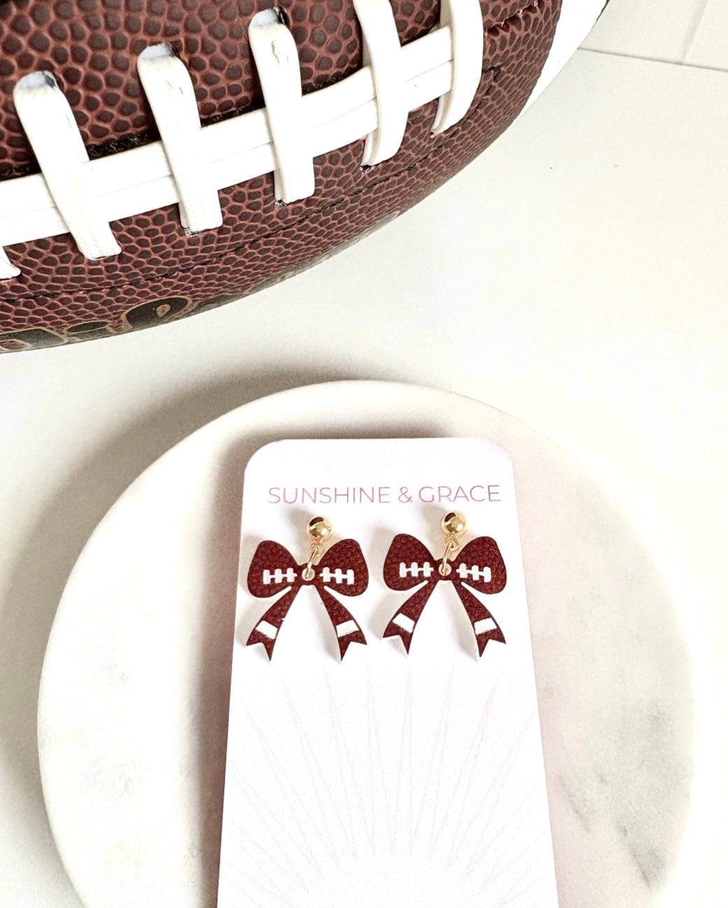 Football Bow Earrings