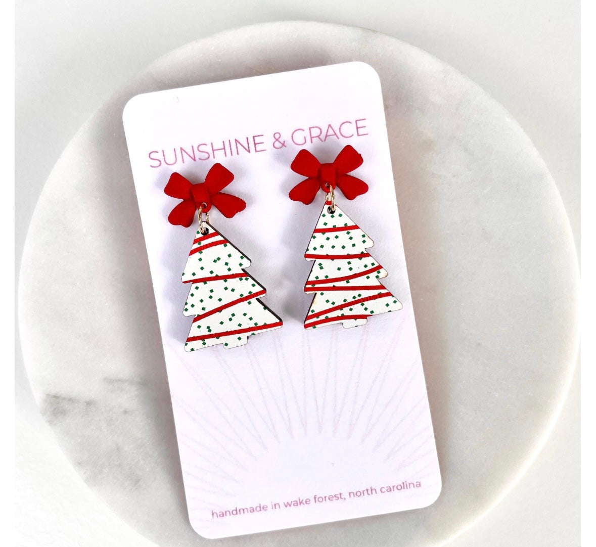 Christmas Tree Snack Cake Earrings