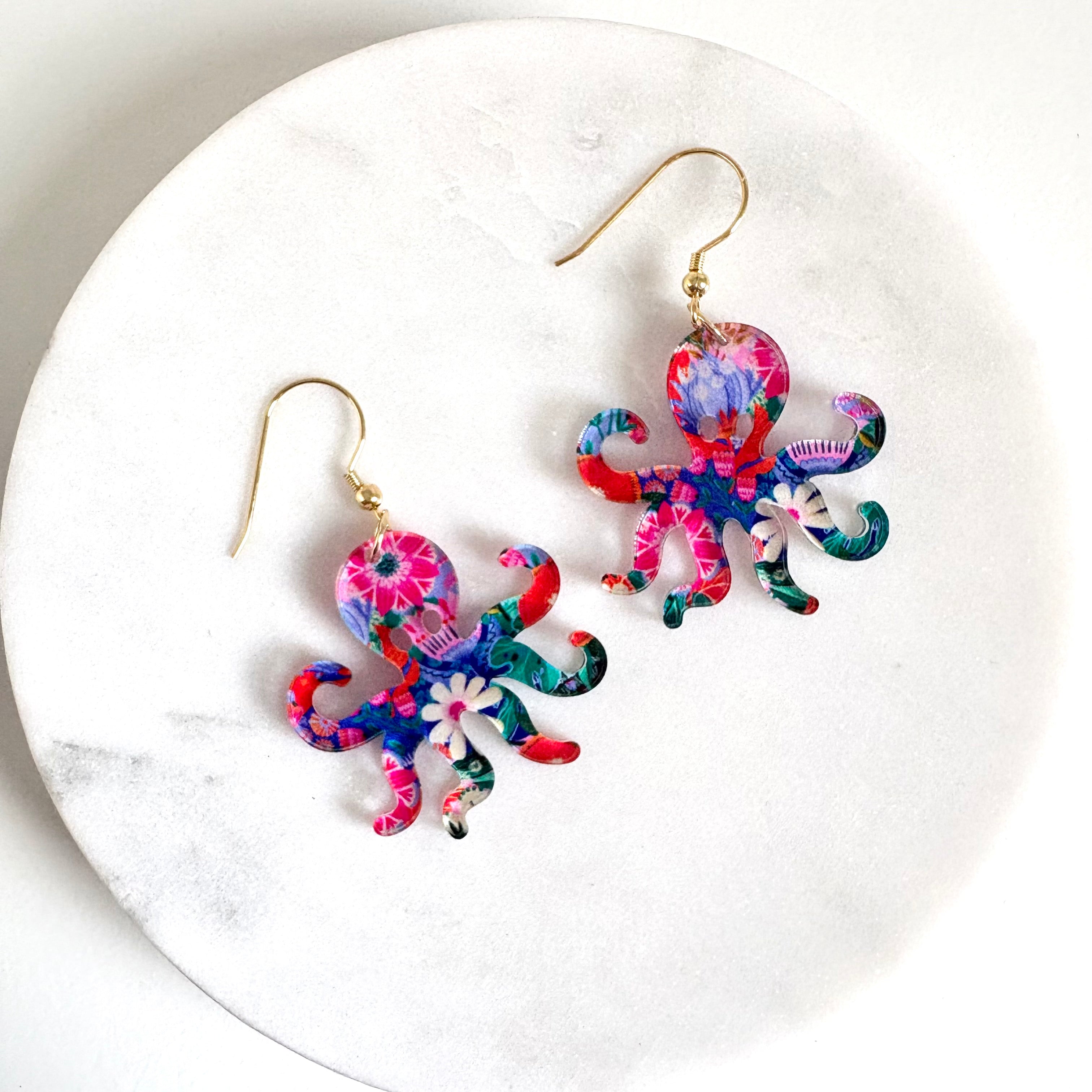 Colorful Octopus Earrings