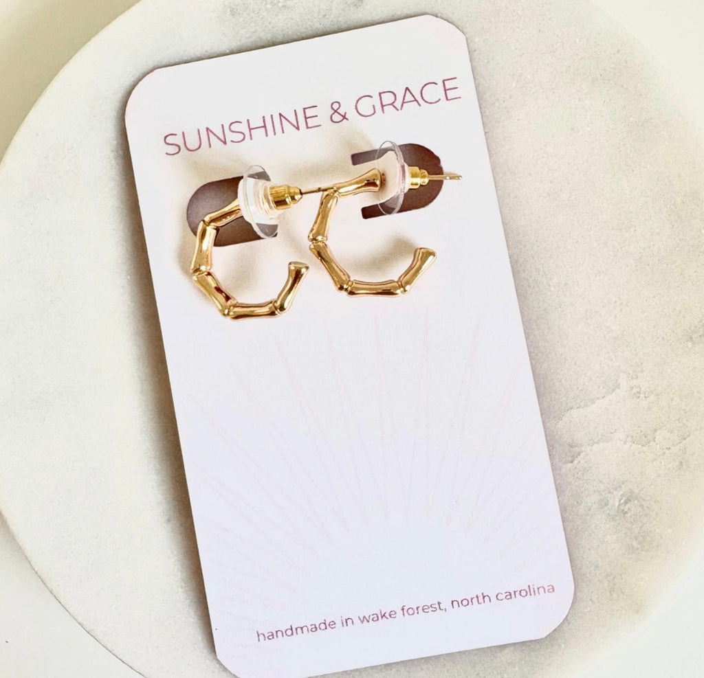 Gold Bamboo Hoops