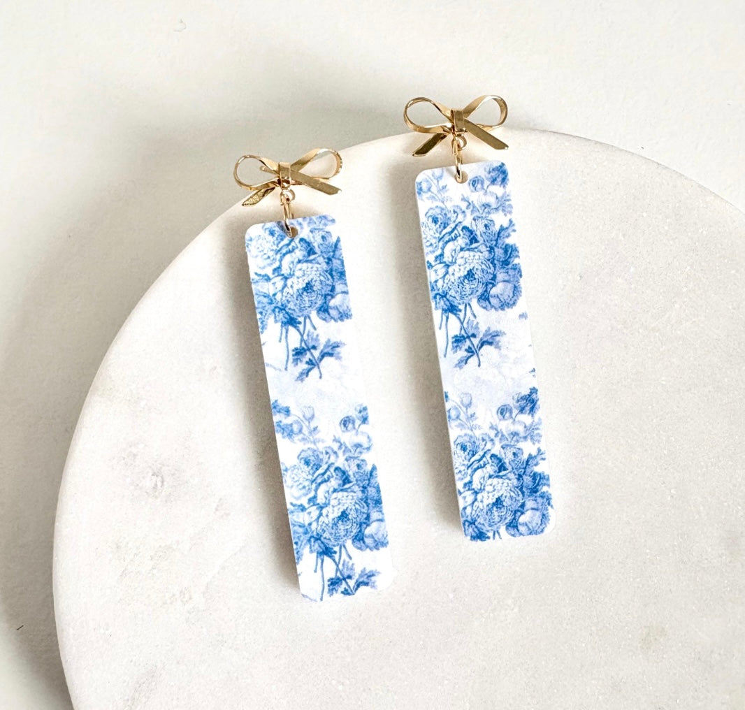Blue & White Chinoiserie Earrings