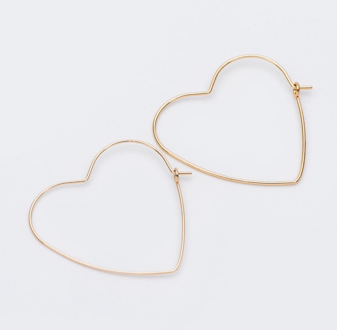 Gold Heart Hoops
