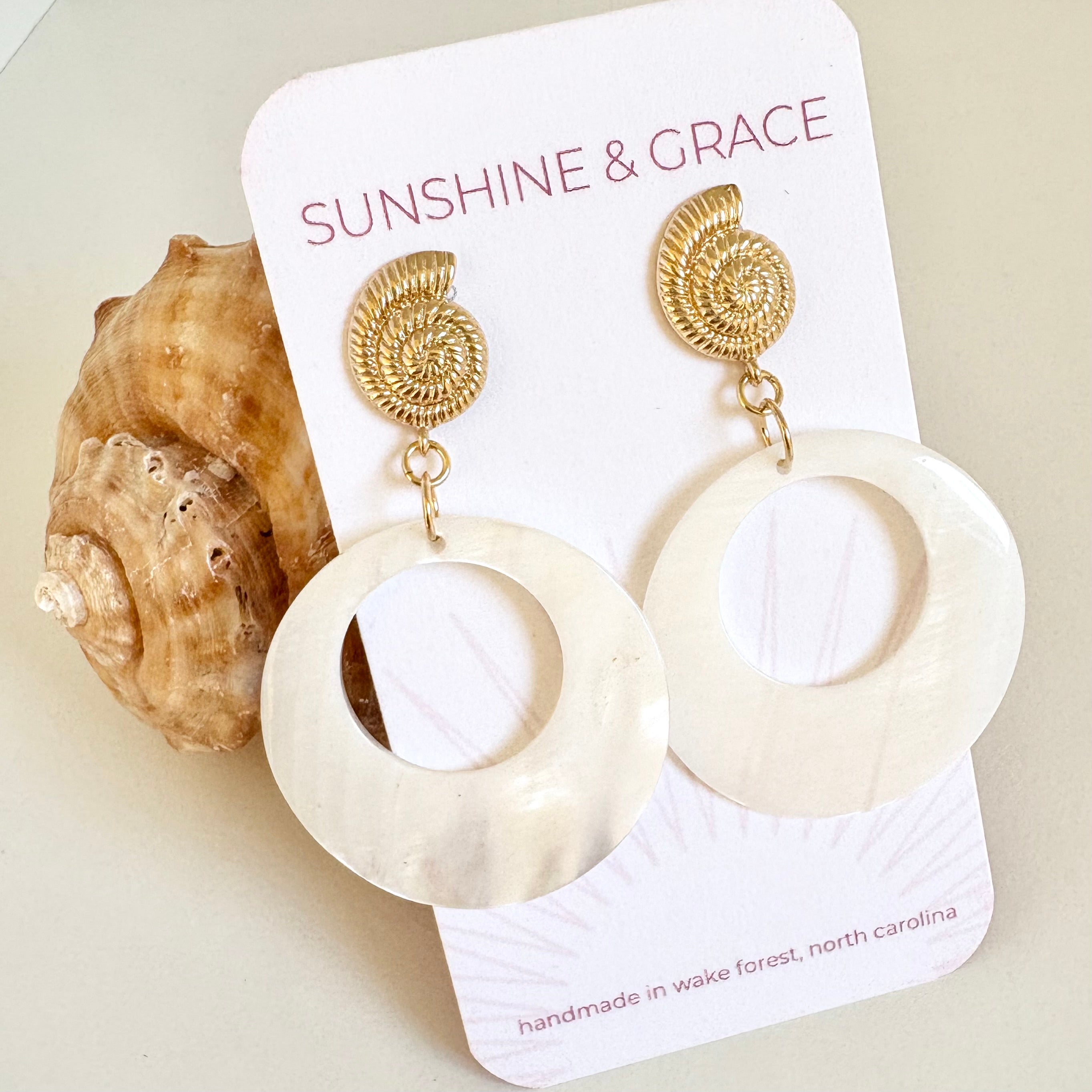Nautilus Seashell Earrings
