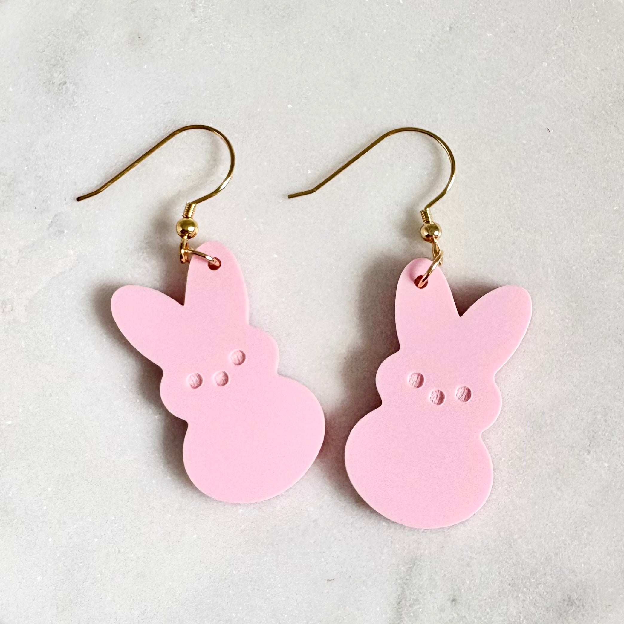 Pink Bunny Peep Earrings