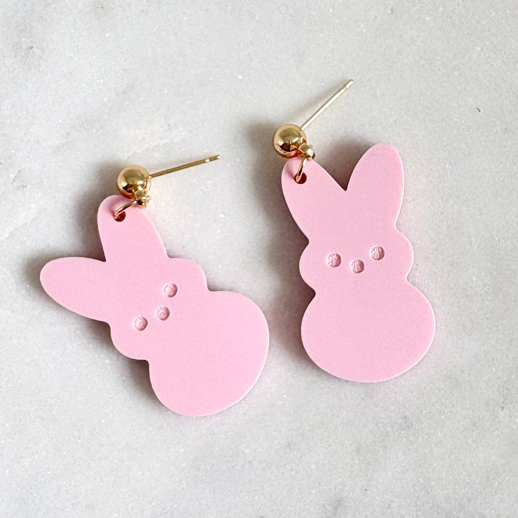 Pink Bunny Peep Earrings