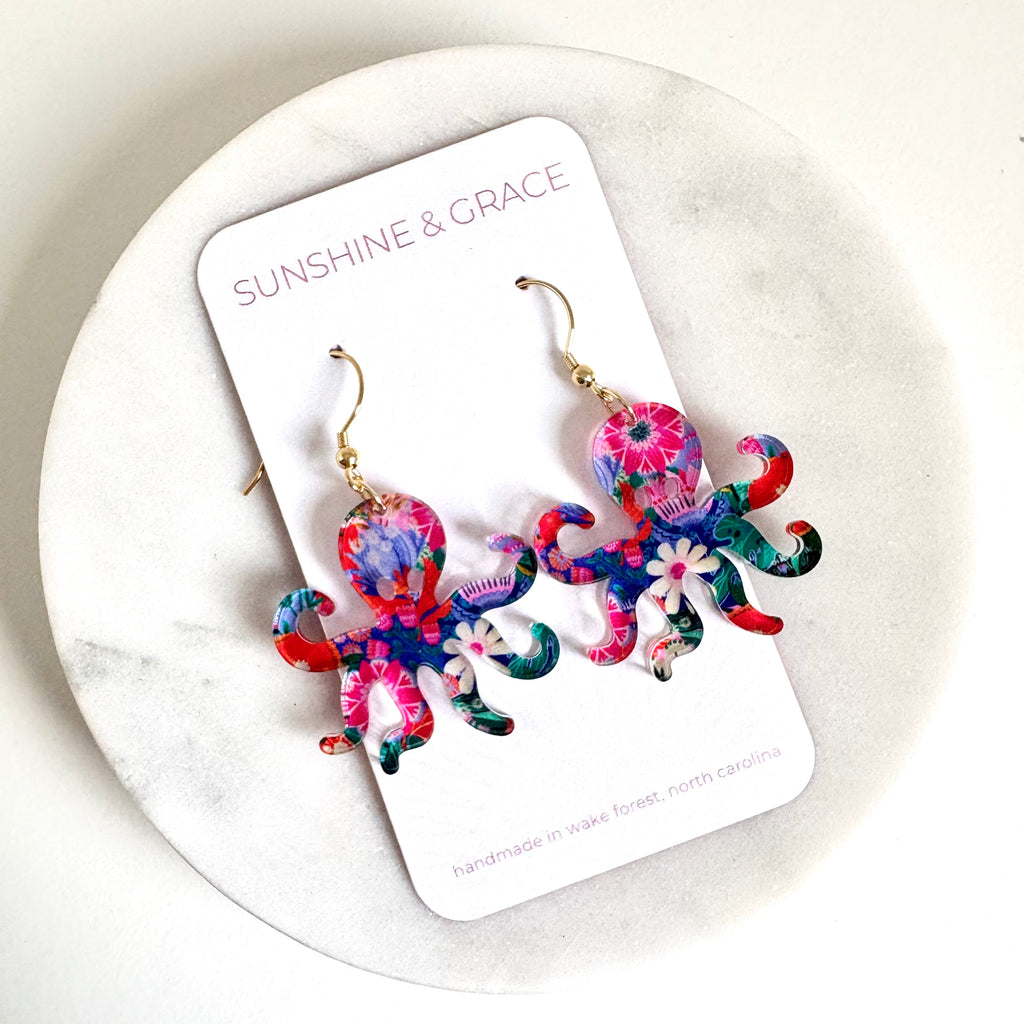 Colorful Octopus Earrings