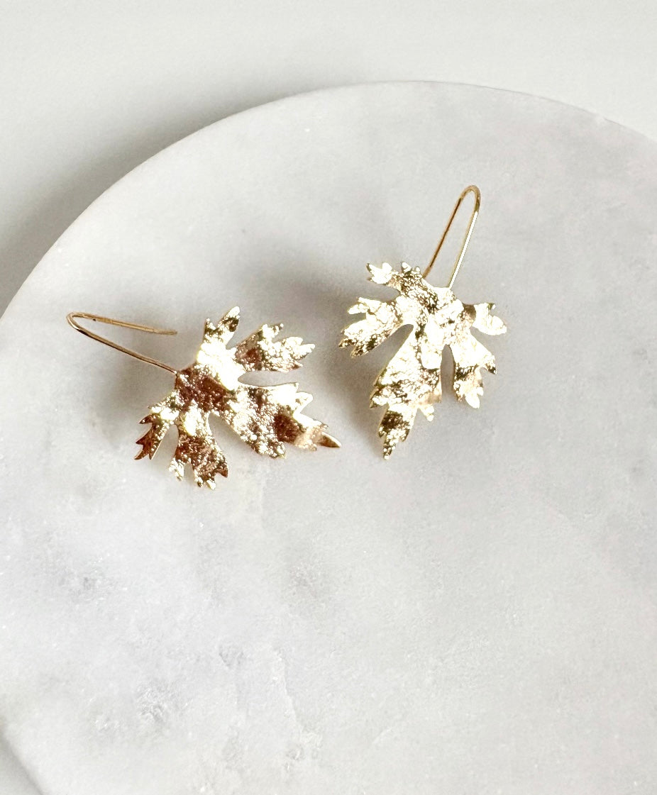 Gold Maple Leaf Earrings