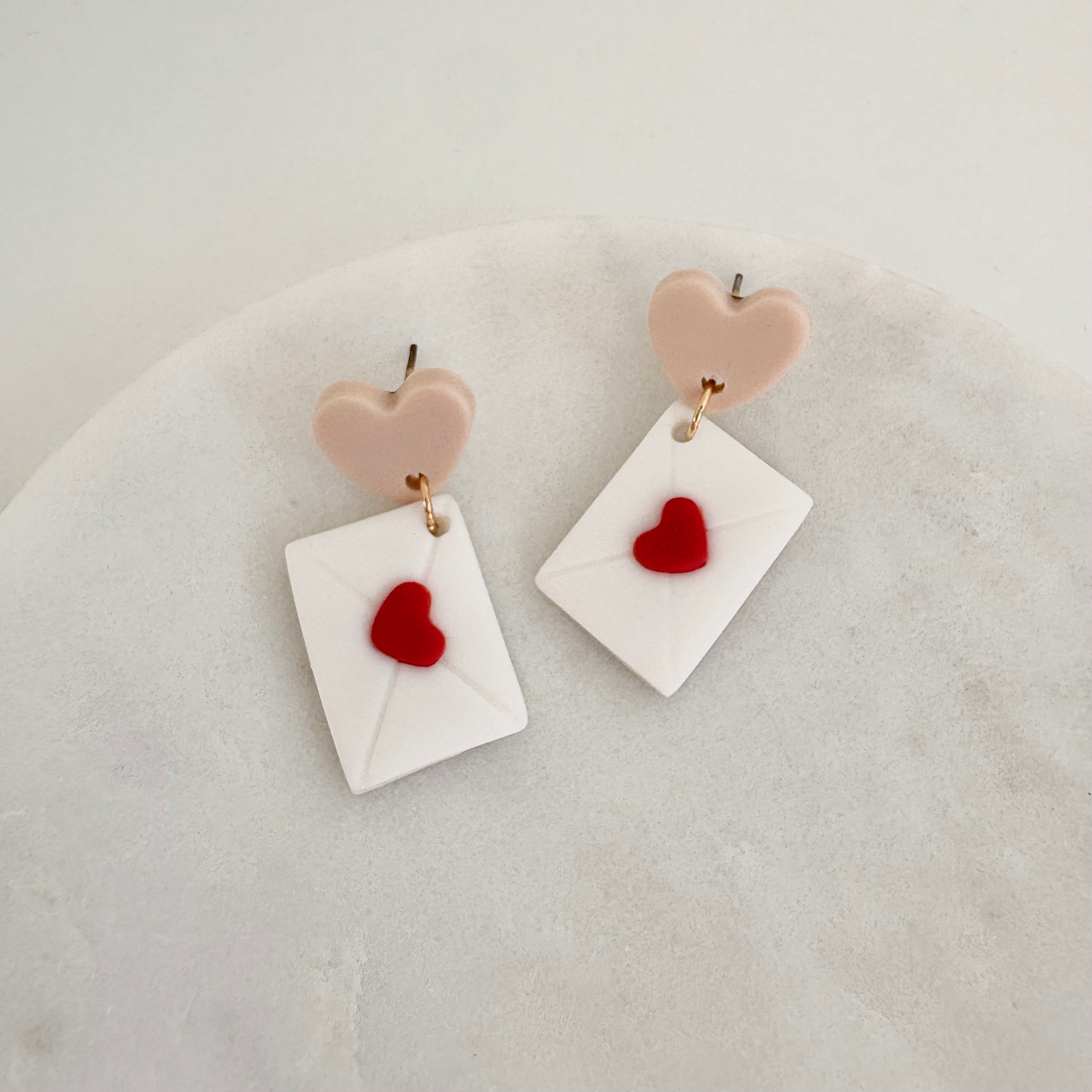 Polymer Clay Love Letter Earrings