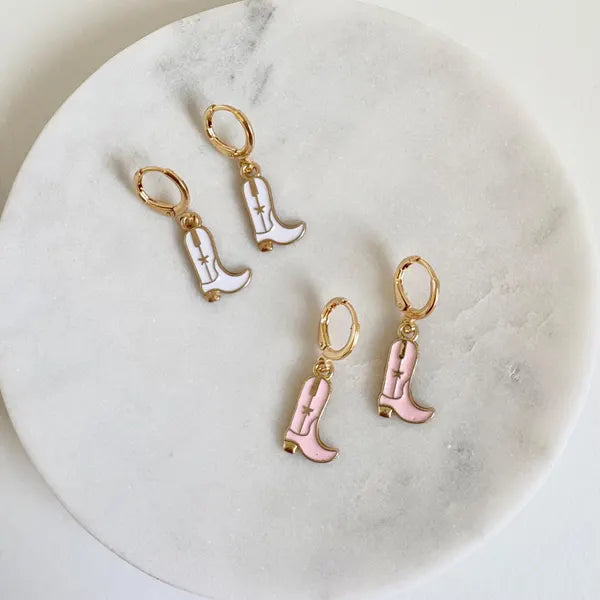 Cowboy Boot Huggie Hoop Earrings