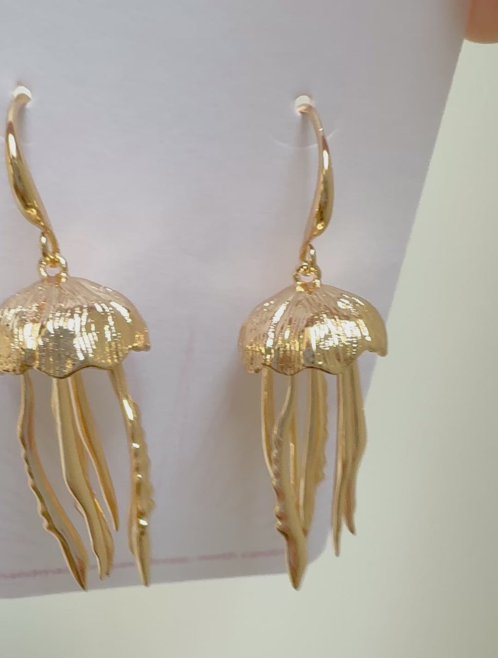 Gold Jellyfish Dangle Earrings