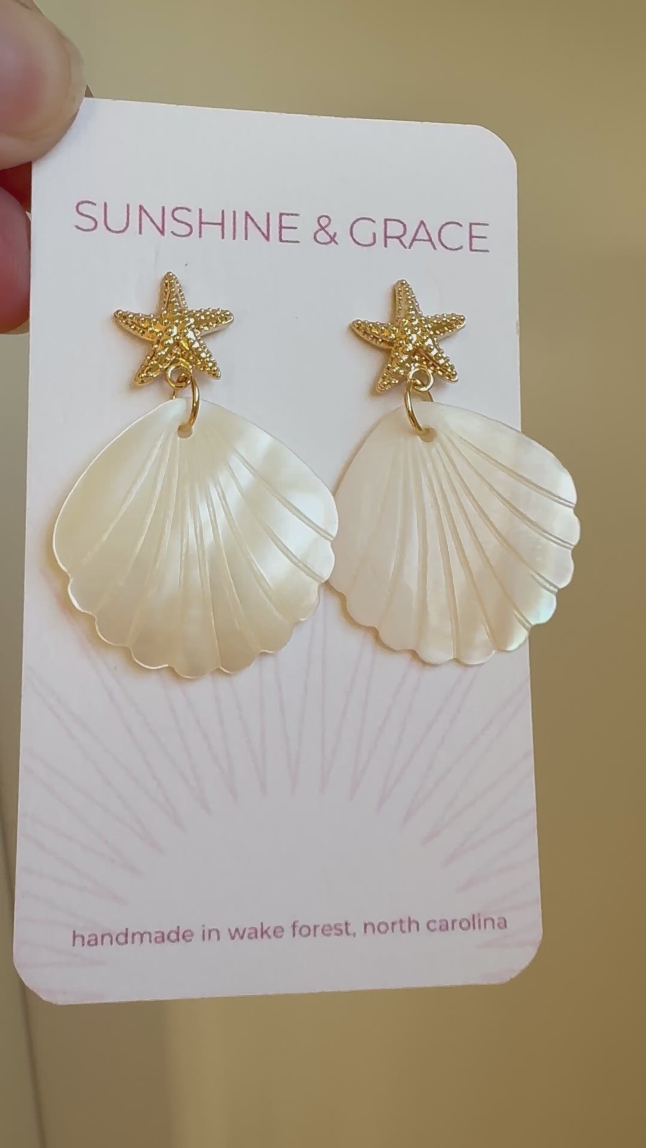 Starfish Shell Dangle Earrings