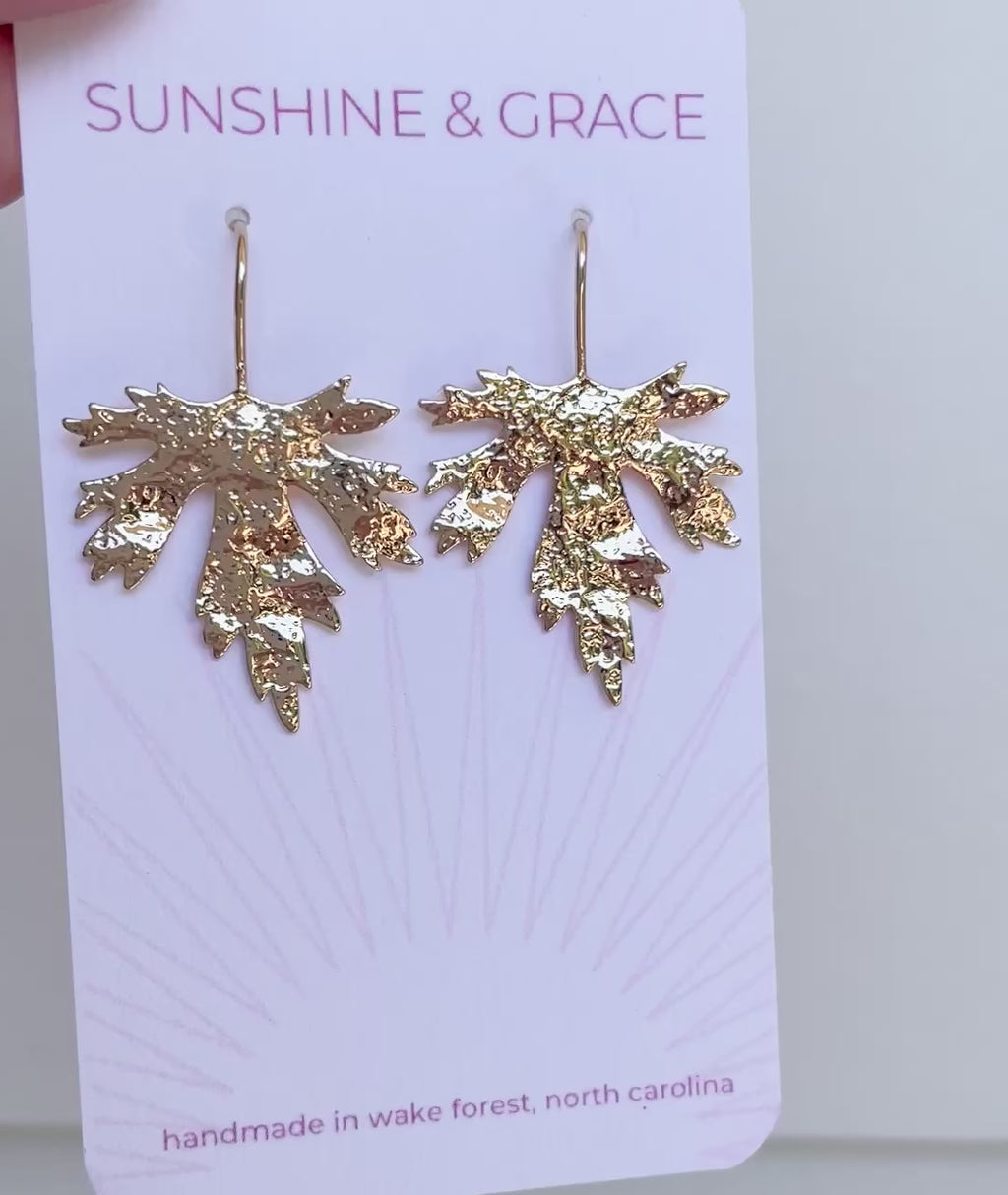 Gold Maple Leaf Earrings